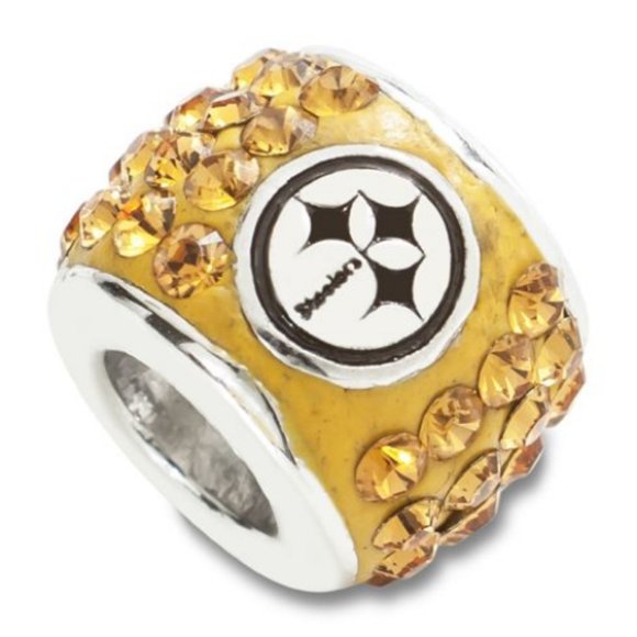 PITTSBURGH STEELERS STERLING SILVER BEAD CHARM - Picture 1 of 4